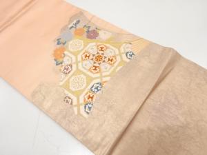 扇に華紋織り出し 名古屋帯